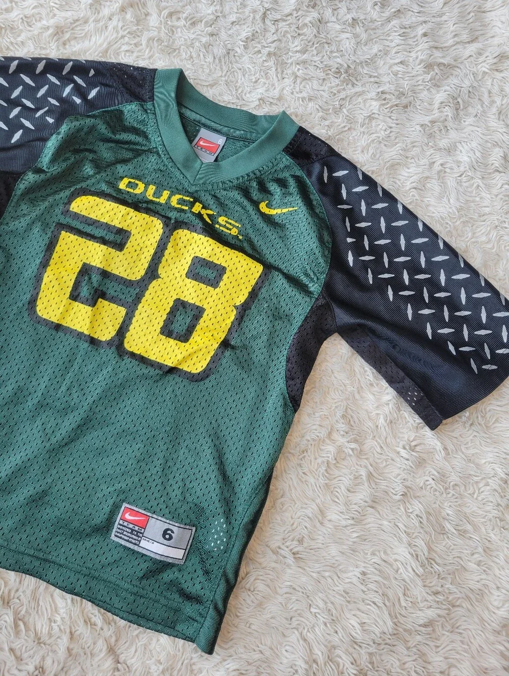 Nike Oregon Ducks Jonathan Stewart #28 Football Jersey Green Vintage Youth Kid 6